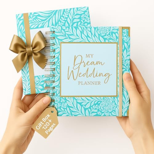 Luxury Wedding Planner Book Organiser – Engagement Gift for couples | Elegant Wedding Planning Book with Guest List, Budget Tracker, Moodboards, Table Planner & Timeline | Keepsake engagement gifts