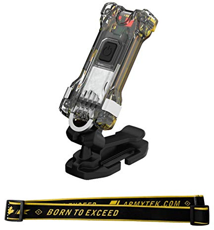 Armytek Zippy WR Extended Set Kaltweiß&Rot Taschenlampe Schlüsselanhänger USB Wiederaufladbar Mini Stirnlampe Keychain Licht (Yellow Amber)