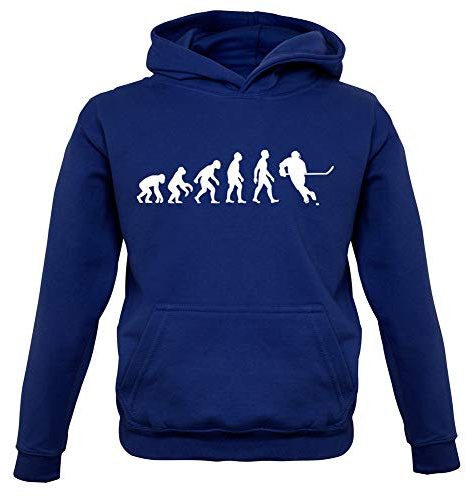 Dressdown Evolution of Man Ice Hockey - Childrens/Kids Pullover Hoodie - Oxford Navy - XL (9-11 Years)