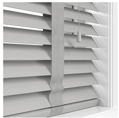 Grey Faux Wood Wooden PVC Window Venetian Blinds, 60cm Width x 150cm Drop