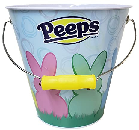 The Tin Box Company Peeps Large Easter Bucket with Handle and Grip,916307-12