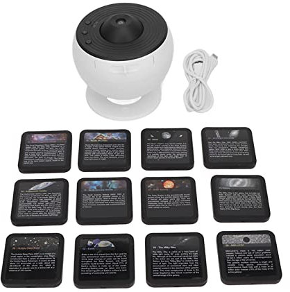 Proiettore Stellare, 12 Temi HD Focusing Proiettore Galassia Planetario 12 in 1, Ampia Area di Proiezione Luci a LED Lampada di Proiezione Stella Romantica per Sala da Gioco Home