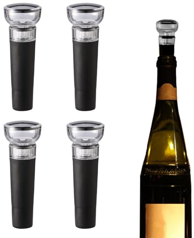 YAFIYGI Vin vakuumpump och propp vin konserveringsplugg håll vin färskt återanvändbart vinskydd proppar vinflaskor tätare säker silikon lock sparpump (4-pack)