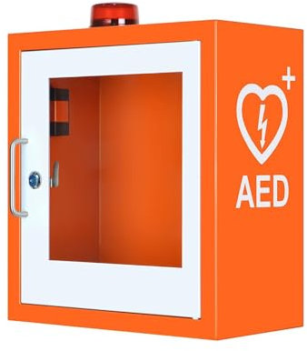 STWBHW AED-Defibrillator-Aufbewahrungsschrank, Doppelschaltersteuerung, sichtbares Design, Herz-Defibrillations-Alarmbox mit Alarmsystem, transparentes Fenster, passend for die meisten AED-Modelle