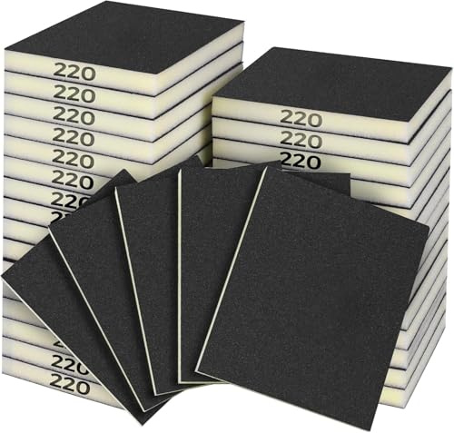 Sruhrak 18 st slipsvampar 220 korn, flexibel sandpapperssvamp våt torr slipblock återanvändbara svampslipdynor block för trä, plast, gipsvägg och metallpolis