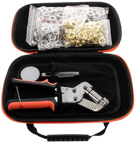 DOITOOL Kit De Herramientas Para Ojales Herramienta Perforadora De Alicates Para Instalación De Ojales Metálicos Lonas y Tela Profesional