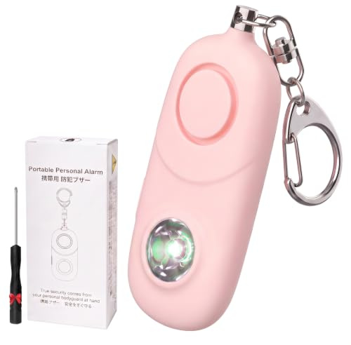 Alarme personnelle 135dB avec lumière LED Porte-clés pour Femmes | LED lumineux | Design élégant | boîtier léger | piles LR44 | utilisation simple | étudiants | seniors | sécurité quotidienne