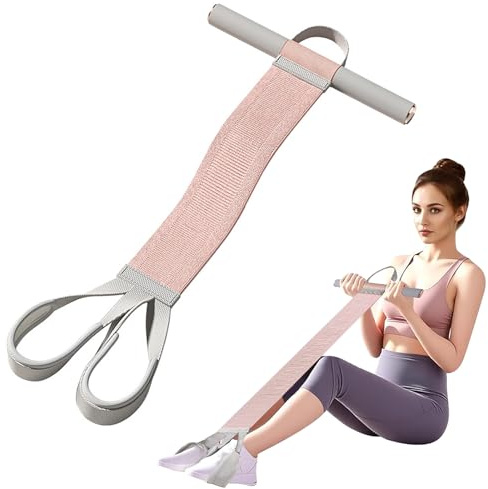 DSXVJHD Resistance Band with Handle, 120LB Elastic Fitness Pedal Resistance Band for Women, Resistance Working Out Yoga Exercise Bands, Sit Up Training Workout Equipment at Home, Gym (Pink)