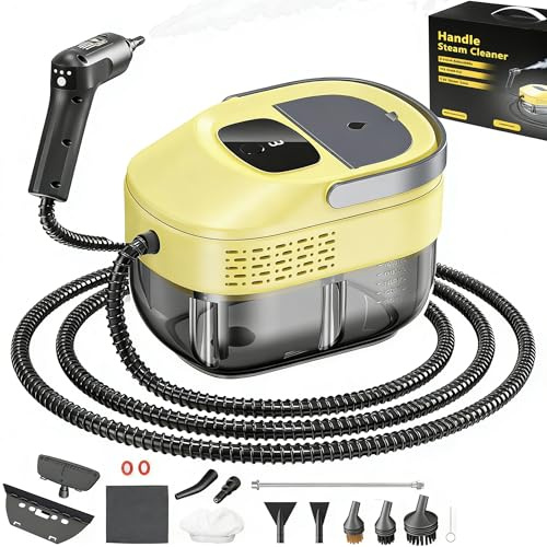 Pulitore a vapore portatile pressurizzato regolabile a 3 livelli per la casa, 10s Heat-Up Vapore portatile per la pulizia, serbatoio da 1,6 qt Pulitore a vapore portatile per (orange)