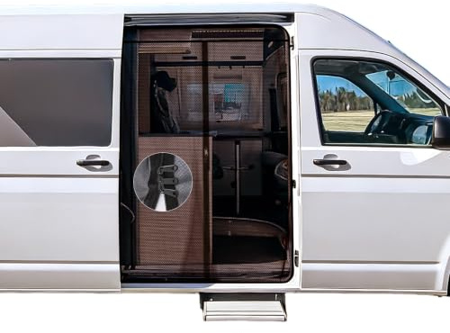 YGYQZ Mosquitera magnética con cremallera para VW T5 T6, ventana lateral, puerta corredera, mosquitera con sol y protección contra insectos, red de ventilación de tela suave para viajes de camping con