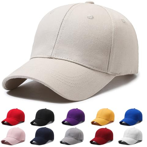 Fuantuda Gorra de Béisbol Ajustable Unisex, Gorras de Béisbol Hombre para Lockup Adj Gorra con Visera y Cierre Ajustable, 100% Cotton, para Casuales Running Beisbols Tenis Golf