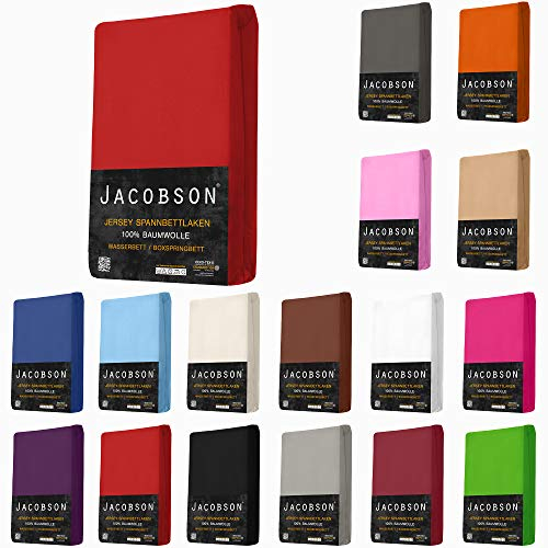Jersey Spannbettlaken Spannbetttuch für WASSERBETT BOXSPRINGBETT von Jacobson (140 x 200 cm - 160 x 220 cm, Grau)