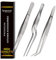 Rivoean Kitchen Cooking Tweezers Culinary,3 Piece Set Stainless Steel Tweezer Precision Tongs Offset Tip for Cooking Food Design Styling(6.3-Inch)
