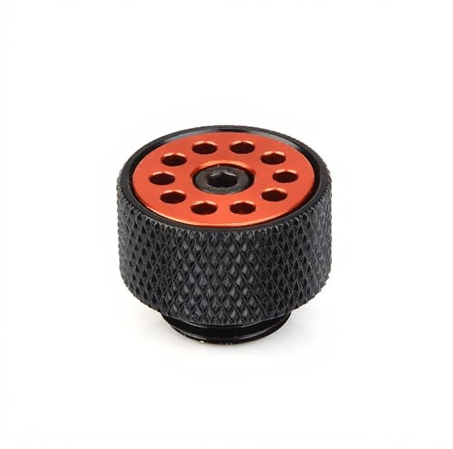 ASHATA G1/4 vattenkylningsadapter, koppar G1/4 gänga PC vattenkylning rak plugg montering, ventilationsplugg exhaust Plug Fitting för dator vattenkylning (röd)