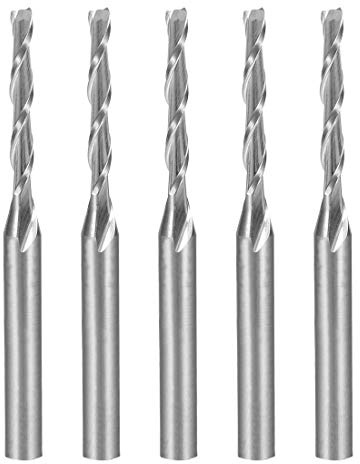 sourcing map 5 STÜCKE Schaftfräser 1/8Schaft 2,0mmx15mm Hartmetall flachem Nasen CNC Fräser