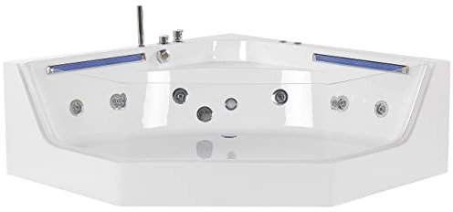 Bañera de hidromasaje de acrílico sanitario e iluminación LED 136 x 136 cm con jets de masaje y estilo moderno Caceres