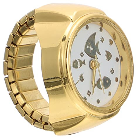ibasenice Ring Watch for Women Silver Jewelry Timepiece Compact 0.98 Inch Delicate Decorative Accessory