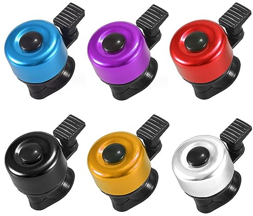 CAASFOOY 6 Pezzi Campanello Bici,Campanello per Bicicletta Alluminio Campanello per Bici, Campanello per Bicicletta per Adulto Bambino, Bici Accessori per Bici Bambini, Mountain Bike, Bici da Strada
