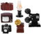 TOYANDONA 1 Set Decorative Ornaments Doll Retro Furniture Dollhouse Record Player Micro Landscape Craft Doll House Table Lamps Mini House Ornament Tiny Projector Model Resin Radio Camera