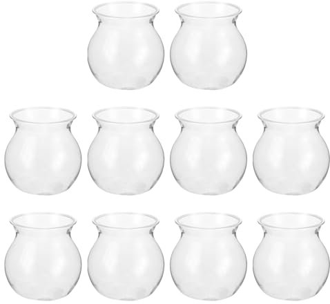 VANZACK Hyacinth Vase, 10pcs Small Clear Vase Hyacinth Bulb Decorative Bud Flower for Home Decor Living Room Wedding Table Decorations Centerpieces