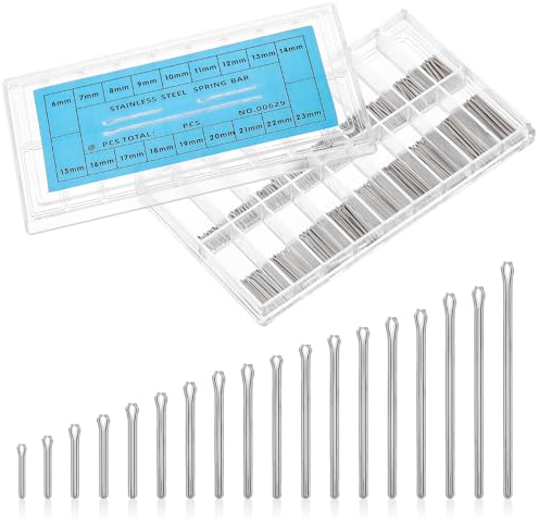 Giantree 360 Stück 0.9mm Uhrenarmband Splinte, Splinte Sortiment Edelstahl Splinte mit Sortimentskasten Sicherungssplint Uhrenstifte Uhrenzubehör Armbandsplinte für Uhrenarmband-Reparatur-Set