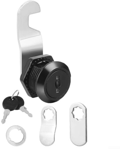 Verrou de boîte aux lettres en acier noir - Serrure de porte d'armoire - Pour panneaux de porte de moins de 12 mm d'épaisseur