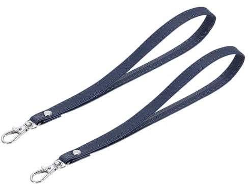 QUARKZMAN 2pz Cinturino da Polso, Cinturino Polso in Pelle PU Portachiavi di Ricambio per Custodia Telefono Chiavi Portafoglio Borsa, Blu