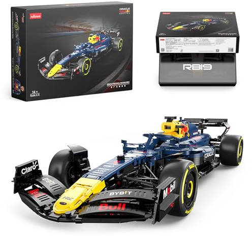 Red Bull RB19 Kit de modelo a escala 1:8 con 2509 piezas, etiquetas de bricolaje, volante funcional y techo de apertura