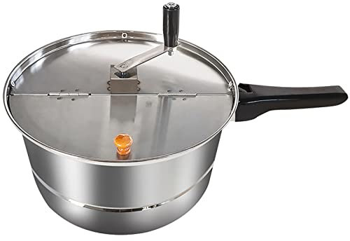 Stovetop - Máquina para hacer palomitas de maíz de acero inoxidable con mango de plástico, estilo hervidor, para aperitivos de película perfectamente reventados en casa