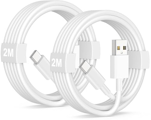 Carplay Cable USB C para iPhone 17 16 15 Coche, 2Pack 2M Cable USB a USB C Carplay para Apple Carplay y Android Auto,Cable USB C Carga Rapida para iPhone 16e 16 15, iPad Air,Tipo C Android Auto Cable