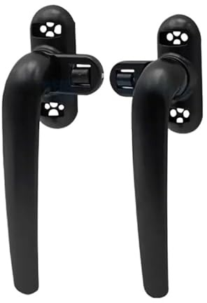 Manilla Ventana Seguridad 1 par de manijas universales for ventanas con llave y cerradura puertas doble acristalamiento(Black 1pair)
