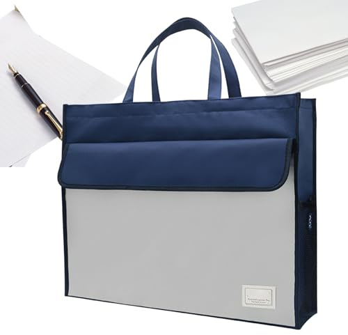 Sac à documents A3 – Sac fourre-tout avec poignée, grande capacité, portable, sac à main de rangement de documents pour documents, cartes, actualités, magazines, durable, pratique, léger