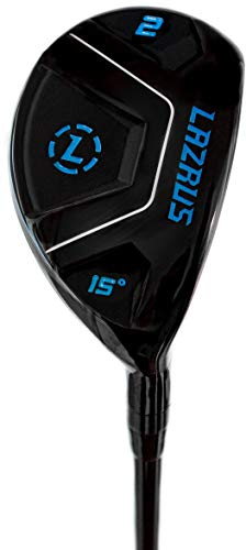 LAZRUS GOLF Premium Hybrid Golf Clubs for Men - 2,3,4,5,6,7,8,9,PW Right Hand & Left Hand Single Club, Graphite Shafts, Regular Flex (Black, 2, RH, Single)