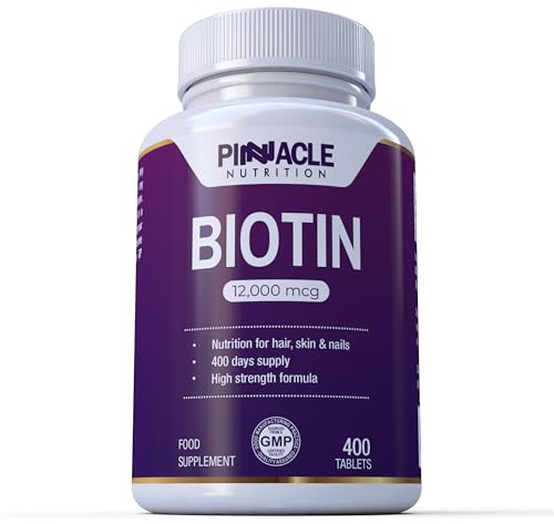 Biotin 12000mcg | 400 Tablets | Vitamin for Hair, Skin & Nails | UK Manufactured