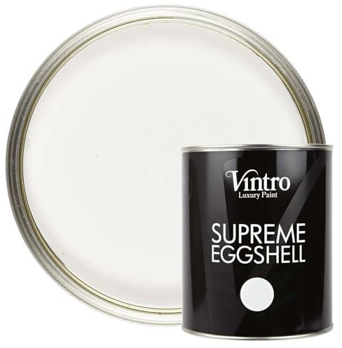 Vintro Paint | Satin Furniture Paint | White | Wood | Trim | Metal | Eggshell Finish | 1 Litre (Crystal)