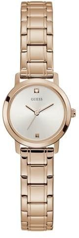 GUESS Damen-Armbanduhr, 25 mm, Roségold/Weiß, Einheitsgröße, Quarzuhr