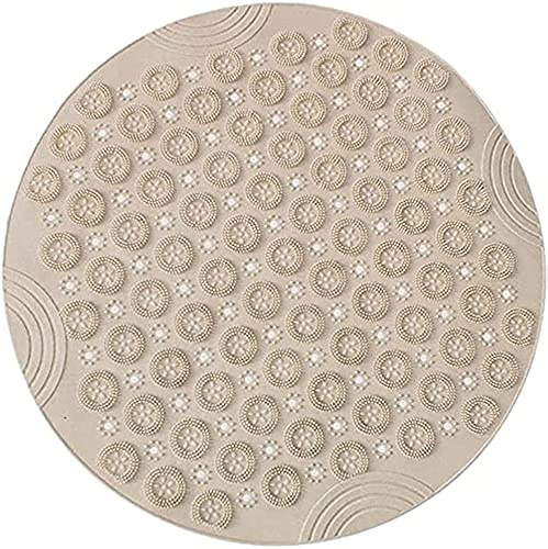 Tappetino da bagno in PVC rotondo tappetino doccia antiscivolo tappetino da bagno antibatterico tappetino da doccia lavabile in lavatrice, tappetino da bagno con fori di drenaggio e ventose, 55 x 55