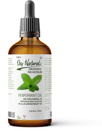 100ML Large Peppermint Essential Oil, 100% Natural, Pure & Undiluted, Best for Hair, Dandruff, Skin, Face, Cold, Congestion, Steam & Diffuser