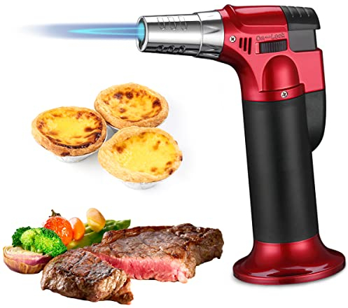 Bruciatori da Cucina Butano, XiXiRan Cannello da Cucina Professionale, Torcia Cucina don Blocco di Sicurezza, Accendino Torcia Ricaricabile, Torcia con Fiamma Regolabile, Fiamma Ossidrica da Cucina