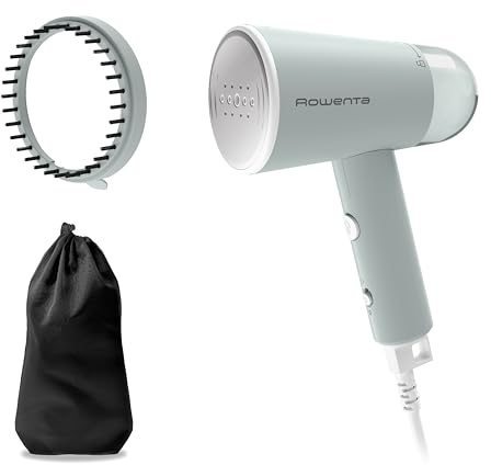 Rowenta Cepillo de vapor Origin Travel - Cepillo de vapor de mano plegable, desinfecta y elimina olores, para viajar o casa, diseño compacto, rendimiento eficaz, rápido calentamiento 25 seg, DR1034