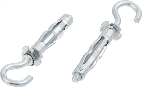 M4 x 38mm Open Hook Plasterboard Hollow Wall Cavity Wall Anchors Molly (Pack of 10) A10B