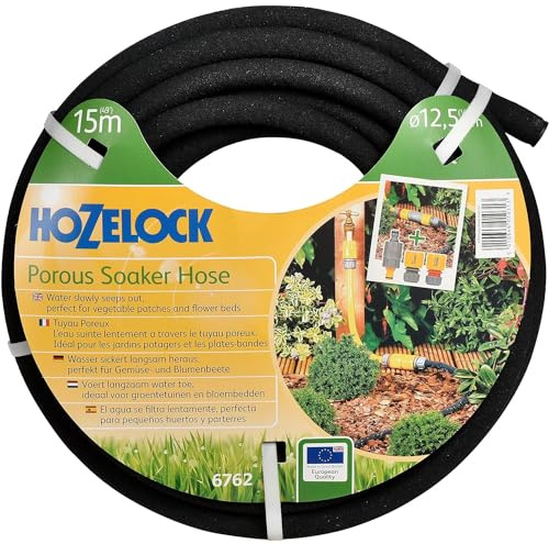 AMK® Hozelock Porous Soaker Hose 15m Water Saving Economic Irrigation Garden Gardening Plants Home Watering System Flowerbeds Vegetable Greenhouse…