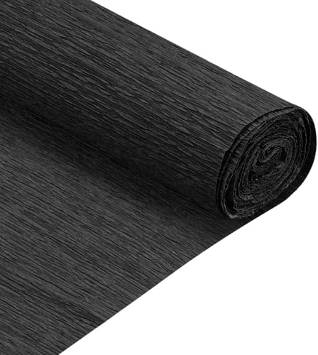 QUARKZMAN Crepe pappersrulle 210 cm längd 50 cm bredd för bröllopsceremoni olika stora fester dekoration, svart
