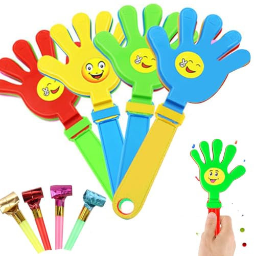 Handklöppel, Händeklatschen Spielzeug, Handklatscher Kunststoff Hand, Kunststoff Handklöppel, Requisiten für Festliche Atmosphäre, Verschiedene Händeklatschen für Partykonzerte 4 Stück