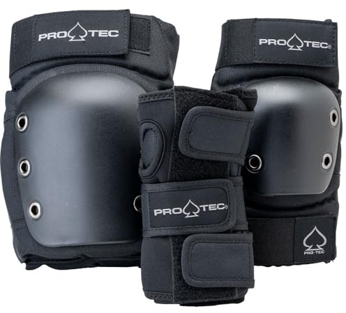 Pro-Tec Street 3-Pack Pad Set - Protective Gear for Skateboarding, Roller Skating, Scooter, Bicycling