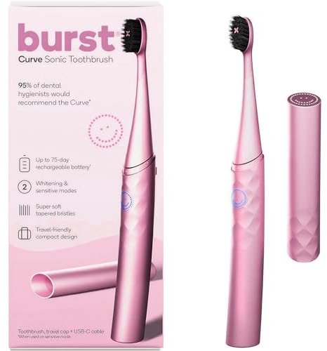 Burst Curve Sonic Electric Toothbrush for Adults (Blush Pink)