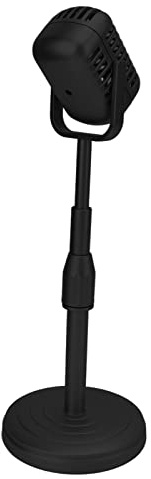 BONKZEBU Ensemble de Microphones de Simulation Vintage, Tige de Support de Base Stable, Apparence de Simulation élevée pour Studio Photo Rétro (Noir)