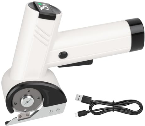 Kartonschneider,Multifunktionale Elektrischer Schere,LED-Licht, 4 Geschwindigkeitsstufen,für Karton, Pappe, Teppich, Leder, Filz, Kunststoff