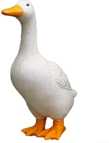 Statua a forma di anatra in resina progettata per ambienti esterni con funzione di spruzzo d'acqua a bocca che richiede un'unità pompa esterna (#3)