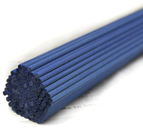 Ougual 50 Pieces Fiber Reed Diffuser Replacement Refill Sticks for Aroma Fragrance (Blue, 12 x3mm)
